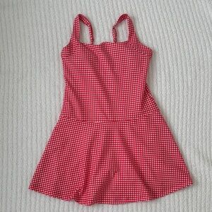 Red Gingham Sleeveless Dress
